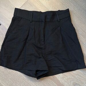 H&M Black Linen Blend Shorts